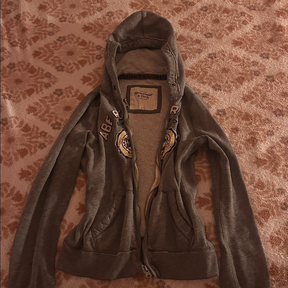 2009 Abercrombie & Fitch Charcoal Zip-Up Hoodie